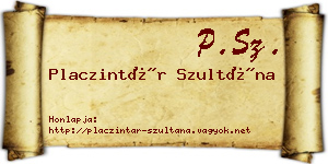 Placzintár Szultána névjegykártya